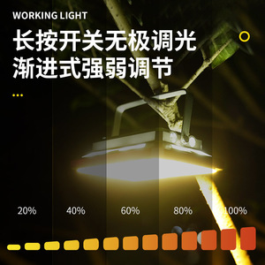 Lámpara Portátil de Mano con Pantalla Completa, 50W, Manivela, para Camping, Trabajo, Pesca Nocturna, Impermeable, Protección Solar - Product Image 6