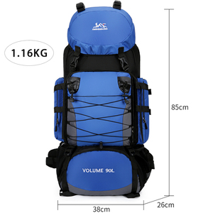 Zaino da campeggio Extra-Large da 90 litri per uomo <span class=keywords><strong>donna</strong></span> alla moda borsa da <span class=keywords><strong>viaggio</strong></span> di grande capacità impermeabile da lavoro - Product Image 5