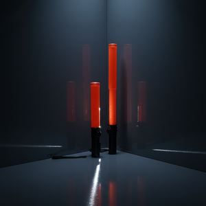 Bâton de signalisation rétractable rechargeable à LED avec bande lumineuse multifonction et lampe torche - Product Image 2