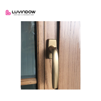 Ventanas Abatibles de Madera Maciza de Diseño Simple Estándar Australiano, Ventana Abatible de Madera Revestida de Aluminio con Doble Vidrio