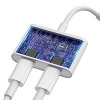 Adaptador al por Mayor, Adaptador de Auriculares Dual Tipo C, Conector de Audio, Adaptador de Carga Rápida PD, Divisor para Teléfono