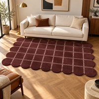Tapis de salon moderne au design personnalisé, style vintage, fabriqué à la main, en laine tuftée, de luxe minimaliste haut de gamme
