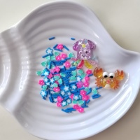 1 sac de poulpe mignon crabe miniature Figurine coquillage polymère argile tranches arrose pour bricolage Slime remplissage accessoires