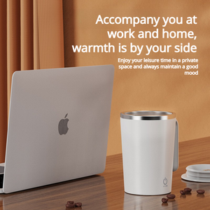 Nouvelle tasse à café électronique moderne en acier inoxydable, chauffée et isolée, avec agitation automatique et chauffe-tasse électrique pour usage au bureau - Product Image 3
