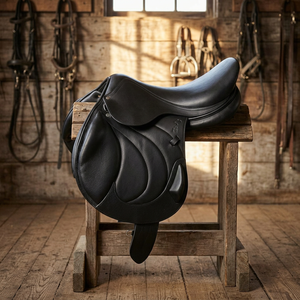 Silla de Montar Inglesa Premium de Cuero para Salto y Doma, Hecha a Mano, con Estructura de Fibra de Vidrio Duradera, Ajuste Perfecto y Diseño Cómodo para Jinete - Product Image 3