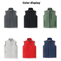 Gilet de travail unisexe coupe-vent sans manches en softshell pour activités de plein air, randonnée et pêche, personnalisable avec logo
