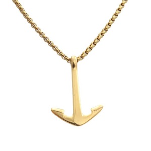 Collier avec pendentif ancre en acier inoxydable, design géométrique rétro pour homme, 280440 - Product Image 3