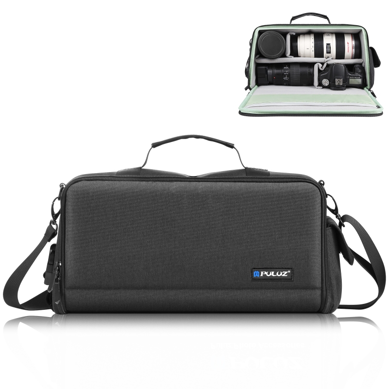 PULUZ Bolso bandolera portátil para cámara Bolso de lente de almacenamiento digital (Negro)