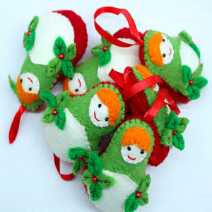 Lot de décorations de Noël artisanales en feutre, style Babouchka Matryoshka, poupées gigognes russes, cadeau de fêtes - Product Image 4