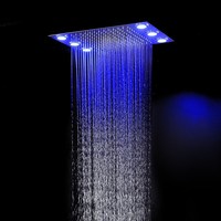 Système de pomme de douche pluie à Led avec Jets de mur, salle de bains, mitigeur thermostatique de douche, double poignée ensemble de douche de pluie