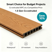 Planche de terrasse en WPC co-extrudé ASA de 1ère génération moderne, norme européenne, système de fixation par clic, écologique, imperméable, pour terrasse extérieure