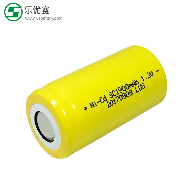 Baterai Ni-cd Ukuran SC 1900Mah Nikel Kadmium Baterai Isi Ulang 1.2 V 1900 MAh