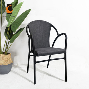 Moderno diseño de la venta caliente de bambú de Metal de hierro de jardín al aire libre uso sillones café Silla de comedor - Product Image 1
