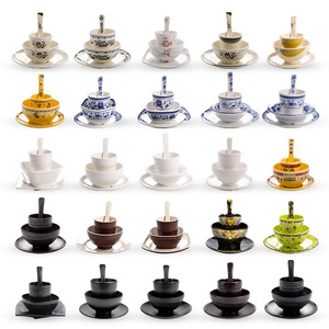 Melamine Imitation Porcelain Tableware <b>Set</b> Four Piece Round Solid Color For Tea Coffee Hotel <b>Restaurant</b> Use - Product Image 2