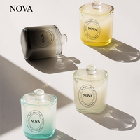 Bougie aromathérapeutique NOVA artisanale à la cire de soja et de noix de coco - Parfum longue durée 100% biologique - Cadeau de Thanksgiving et de Noël pour la maison