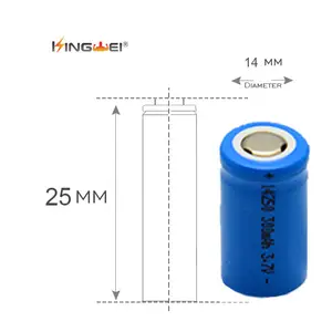 3.7V Baterai Li Ion 1/2 AA 14250 300Mah Isi Ulang untuk Produk Digital