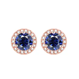 Fashion Women Wholesale 925 Silver Jewelry Cubic Zirconia Birth Stones Charm Birthstone Earring
