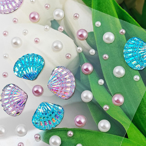 Autocollants pour le <span class=keywords><strong>visage</strong></span> en strass brillants style fée rêveuse, étoile, lune, coquille, décorations faciales 3D scintillantes pour le maquillage de fête - Product Image 3
