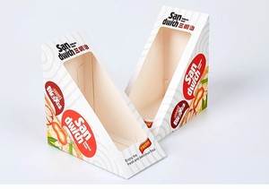 Triangular Transparent <b>Window</b> Sandwich Bakery Cake Packaging Box Disposable Paper Food Packaging Box Kraft Paper Takeaway Box - Product Image 5