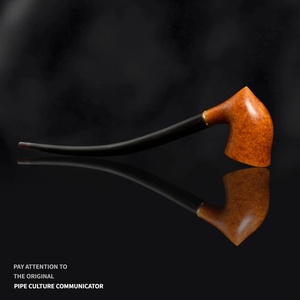 MUXIANG Pipa da Fumo in Legno di Radica di Briar Tipo Gandalf Vintage con Stelo Lungo Curvo, Vendita Diretta dalla Fabbrica, Laccata - Product Image 5