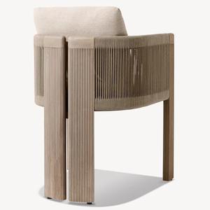 Chaise de jardin en teck avec structure en bois et rembourrage en mousse imperméable pour usage extérieur - Product Image 2