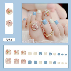 Dropshipping 24 Uds niña flores blancas <span class=keywords><strong>uñas</strong></span> postizas francesas cubierta completa pegatinas acrílicas extraíbles prensa en las <span class=keywords><strong>uñas</strong></span> <span class=keywords><strong>de</strong></span> los <span class=keywords><strong>pies</strong></span> <span class=keywords><strong>para</strong></span> los <span class=keywords><strong>pies</strong></span> - Product Image 2