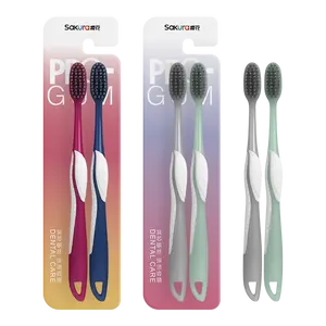 Classic Style Customized Wide Head Adult Extra Soft Toothbrushes for Adults with 2 Toothbrushes