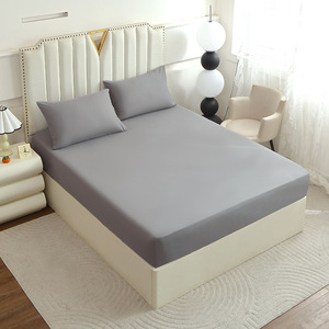 Parure de lit en polyester quatre pièces 110 g/m², <span class=keywords><strong>housse</strong></span> de couette brossée, fermeture éclair invisible, <span class=keywords><strong>drap</strong></span>-<span class=keywords><strong>housse</strong></span> 400 fils/cm², taies d'oreiller, style moderne minimaliste - Product Image 4