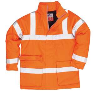 PORTWEST - S778ORRXL Bizflame Rain <b>hi</b>-<b>vis</b> antistatic FR <b>orange</b> <b>jacket</b> - EAN 5036108151066 FLAME RESISTANT WORKWEAR - Product Image 1