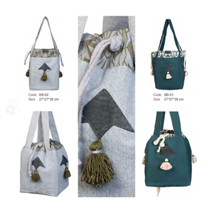 Sac fourre-tout classique pour femmes, 100% coton égyptien, léger, spacieux, avec longues poignées et doublure en toile - Product Image 5