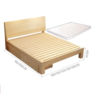 Zeitgenössische 1,8 m Doppelbett rahmen Moderne hölzerne Schlafzimmermöbel-Sets Massivholz gepolstert King Twin Keine Matratze enthalten - Product Image 4