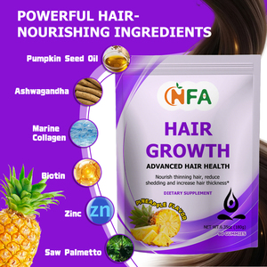 Gummies OEM en gros pour la croissance des cheveux : Soutien de la structure du collagène, production de kératine, nutrition des follicules capillaires - Product Image 3