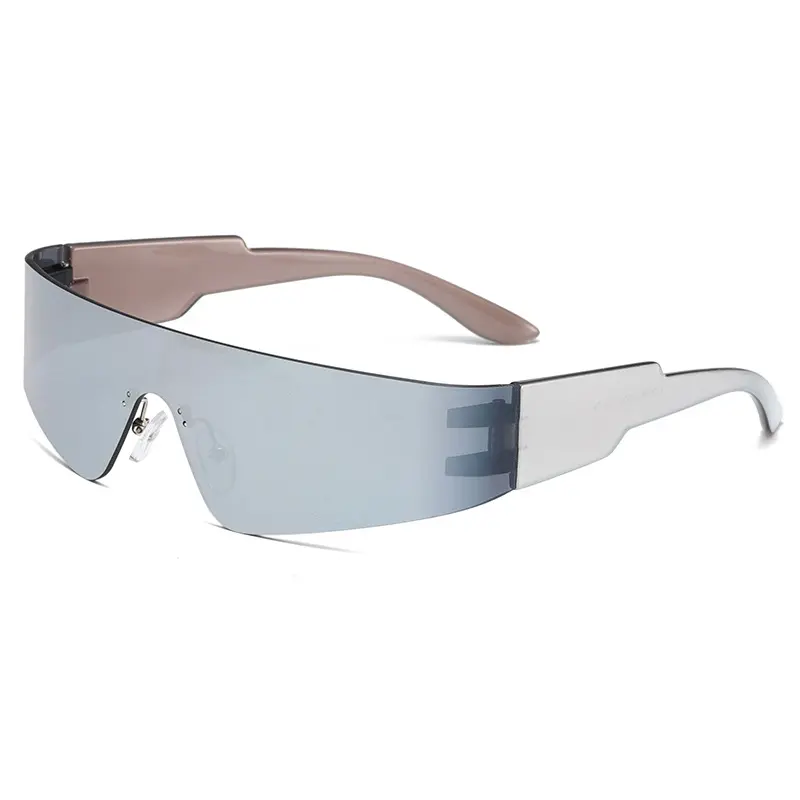 อนาคตลม Frameless แบบบูรณาการเลนส์ Y2k Windproof Ins แว่นกันแดดแว่นตาผู้ชายผู้หญิงแฟชั่นแว่นกันแดด