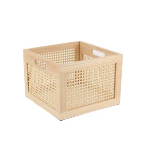 Tre lưu trữ bằng gỗ hộp <span class=keywords><strong>Cube</strong></span>, Tre lưu trữ Organizer Thùng trang trí gỗ Giỏ vuông, thùng gỗ wicker lưu trữ <span class=keywords><strong>Cube</strong></span> - Product Image 1