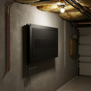 Boîtier de ventilateur à flux croisé en acier noir mural, 8 po de hauteur x 16 po de largeur, pour espaces de passage et garages - Product Image 2