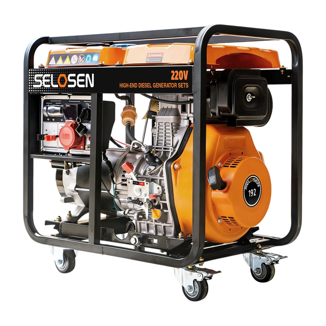 SELOSEN High Quality 3-8KW Premium Electric Power Generator 50HZ 12.5L Diesel Generators Electric AC Single Phase 10KW Trailer