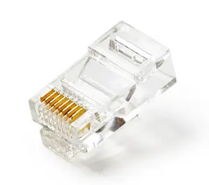 SZADP Rj45 plug Transparente RJ45 Termina Cat6 / Cat5eConnector Cabo Ethernet Conectores de Friso Plugue de Rede UTP para Fio Sólido