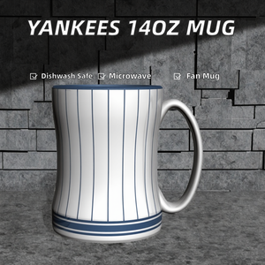 Taza de Cerámica con Relieve Esculpido de los <span class=keywords><strong>Yankees</strong></span> de Nueva <span class=keywords><strong>York</strong></span> de la MLB, 14 Onzas, Apta para Lavavajillas y Microondas, Diseño de Sombrero de Copa en Color Alternativo - Product Image 2