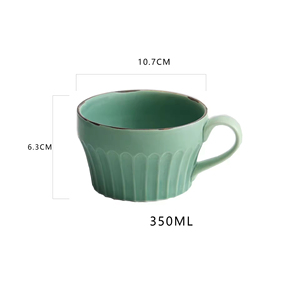 Mug à café en céramique de style créatif 350 ml, à large ouverture, design nordique simple, sans danger pour les aliments, réutilisable, durable, multicolore, logo personnalisé - Product Image 6