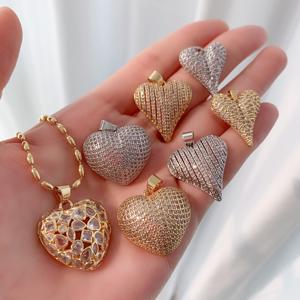 Collar con colgante de plata chapado en oro de 18 quilates, joyería de moda <span class=keywords><strong>para</strong></span> mujer, novedad en collar de corazón, venta al por mayor - Product Image 2