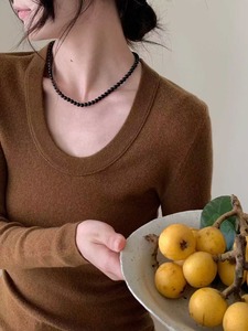 <span class=keywords><strong>Camiseta</strong></span> <span class=keywords><strong>interior</strong></span> de punto de <span class=keywords><strong>lana</strong></span> <span class=keywords><strong>merino</strong></span> 100% fina, cuello bajo, ajustada y adelgazante para <span class=keywords><strong>mujer</strong></span>, ideal para el día a día. - Product Image 2