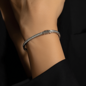 Bracelet en cristal, acier inoxydable 316L, plaqué or PVD, bijoux durables et résistants pour femmes - Product Image 3