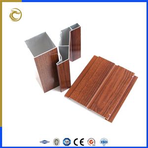 Perfiles de Aluminio Color Roble Caoba para Gabinetes, Perfiles de Aluminio Extruido con Acabado de Madera para Gabinetes de Cocina - Product Image 1