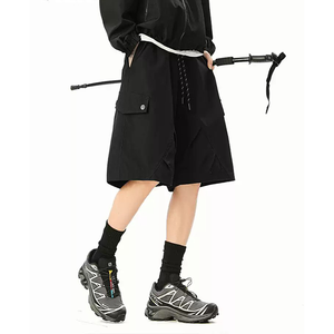 Shorts Cargo di nuova moda estivi personalizzati in tessuto di cotone pantaloni <span class=keywords><strong>corti</strong></span> larghi e Casual pantaloncini da <span class=keywords><strong>uomo</strong></span> in <span class=keywords><strong>bermuda</strong></span> tinta unita - Product Image 4