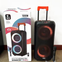 Altavoz Portátil Inalámbrico para Fiestas con Bluetooth, Doble Woofer de 8 Pulgadas, Subwoofer para Fiestas con Bajos Potentes, Altavoz Estéreo para Karaoke