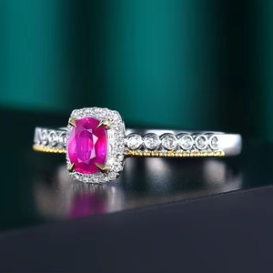 แหวนแต่งงานวินเทจประดับทับทิมแท้จาก SGARIT Wholesale Jewelry ทองคำขาว 18K น้ำหนัก 0.48 กะรัต ทับทิมธรรมชาติไม่ผ่านการอบอุ่น สำหรับผู้หญิง - Product Image 3