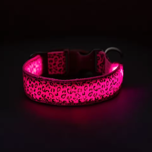 조정 가능한 <span class=keywords><strong>LED</strong></span> 개 목걸이 충전식 분실 방지 야간 깜박임 조명 우아한 간단한 솔리드 나일론 반사 현대 럭셔리 - Product Image 6