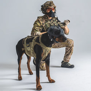 Casco Táctico para Perros K9 <span class=keywords><strong>de</strong></span> Alta Calidad con Gafas Antiviento, Antipolvo y Antivaho para Perros como el Pastor Belga, Pastor Holandés y Pastor Alemán - Product Image 6