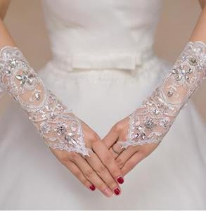 2025 <span class=keywords><strong>gants</strong></span> de mariée courts sans doigts Tulle <span class=keywords><strong>gants</strong></span> de mariage avec nœud papillon cristal saint valentin fête de mariage Cosplay accessoires - Product Image 4