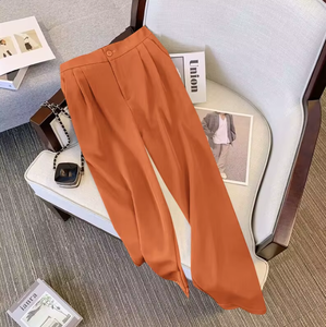 Pantaloni da Completo <span class=keywords><strong>a</strong></span> Vita Alta e <span class=keywords><strong>Gamba</strong></span> <span class=keywords><strong>Larga</strong></span> per Donna, Stile Casual Elegante e Slim per Primavera/Estate - Product Image 5